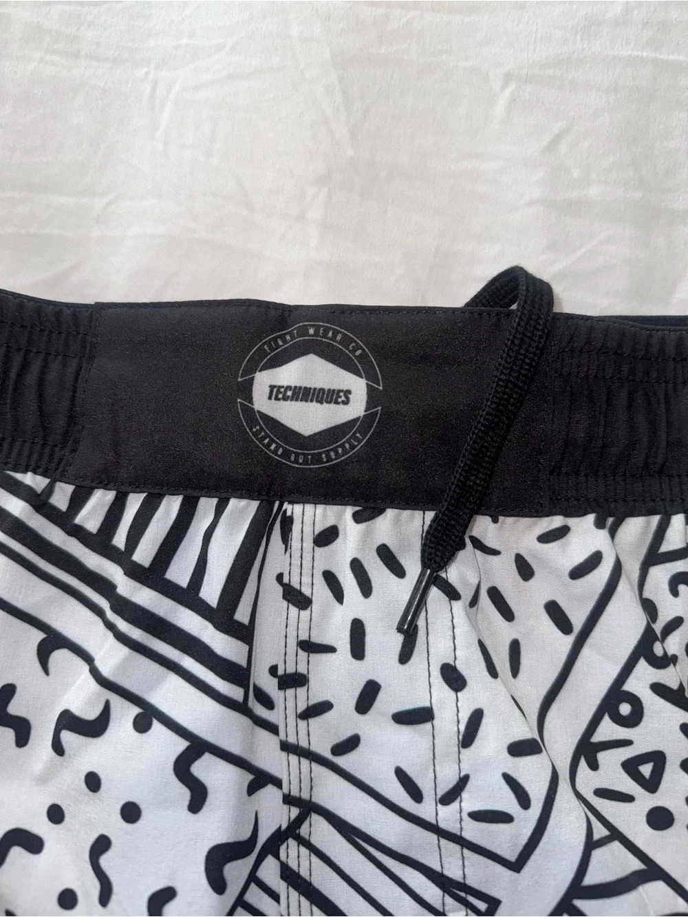 Black & White Graphic Techniques Athletic Shorts